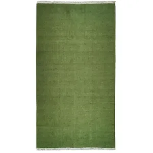 The Deco Factory Tapis en jute et coton avec franges vert foncé 80x150 pas cher