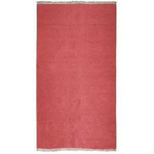 The Deco Factory Tapis en jute et coton avec franges terra cotta 80x150 pas cher
