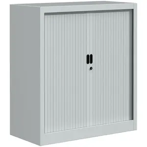 PIERRE HENRY Les Tendances - Armoire de bureau portes à rideaux 2 étagères pas cher