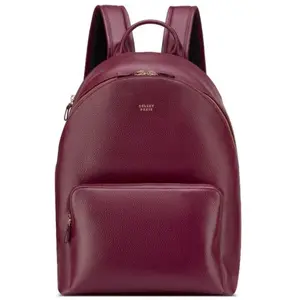 Delsey - Cuir Grainé Backpack - Sac à dos urbain Burgundy - 24 L pas cher