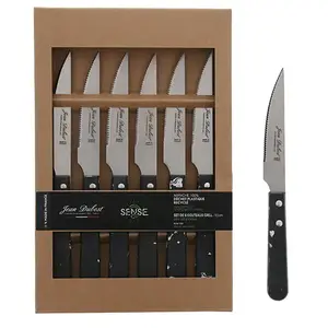 Coffret de 6 couteaux grill Sense Black Edition Jean Dubost pas cher