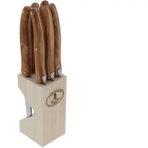 Bloc de 6 couteaux laguiole olivier pas cher