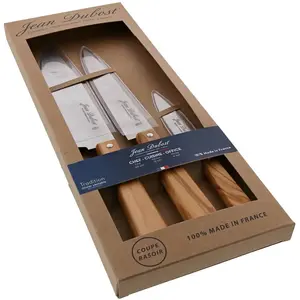 Jean Dubost SET 3 PIECES CUISINE MANCHE OLIVIER TRADITION pas cher