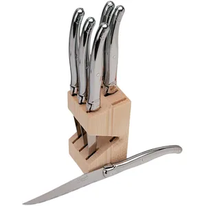 Lot de 6 couteaux à steak laguiole inox Jean Dubost 16572