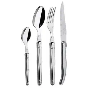 Comparateur de prix : Ménagère 24 pièces Laguiole tout inox, Acier Inoxydable