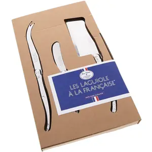 Coffret de 3 couteaux à fromages Laguiole Inox JEAN DUBOST Métal pas cher