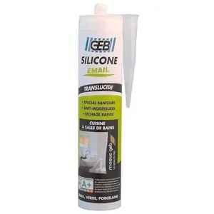 Comparateur de prix : Mastic sanitaire silicone émail translucide cartouche 280ml - GEB