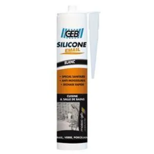 GEB - Mastic sanitaire - silicone pour émail - blanc - 280 mLVendu paramazon