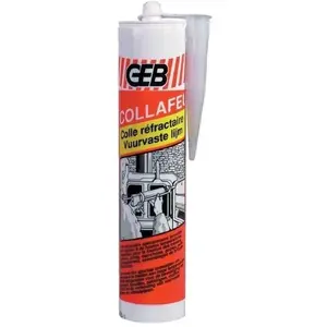 GEB Colle mastic à base de silicates alcalins et de charges réfractaires sans amiante.