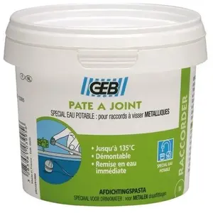 Comparateur de prix : Pâte à joint - Spécial eau potable - Pour raccord métal - 500 gr - GEB