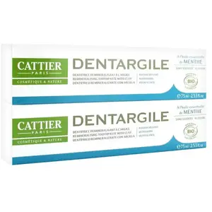 Cattier Dentargile Dentifrice Menthe Bio Lot de 2 x 75ml pas cher
