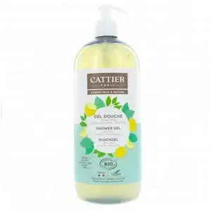 Cattier - Gel douche sans sulfate Parfum Citron - Menthe 1L pas cher