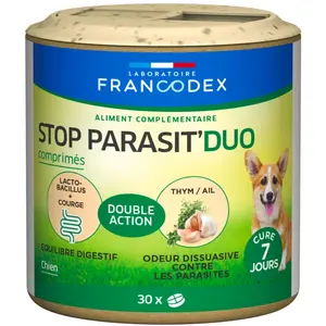 Comparateur de prix : Anti parasite 30 comprimés Vers o net + pour chiot et petit chien Francodex
