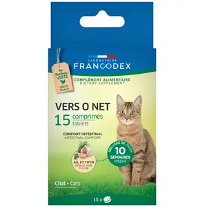 Comparateur de prix : Francodex - Comprimés VERS O NET pour Chaton et Chat - x15