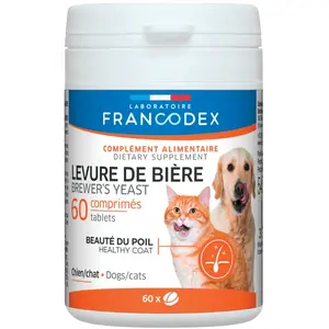 Comparateur de prix : Francodex - Levure de Bière Pour chiens et chats, boite de 60 comprimés