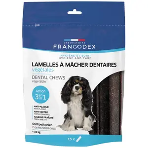 Comparateur de prix : FRANCODEX Lamelles à Mâcher 224g Pour Chiots et Petits Chiens moins de10 kg