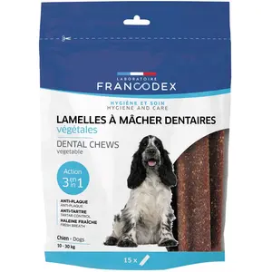 Comparateur de prix : Friandises Chien - Francodex Lamelles à mâcher dentaires Francodex pour chiens moyens