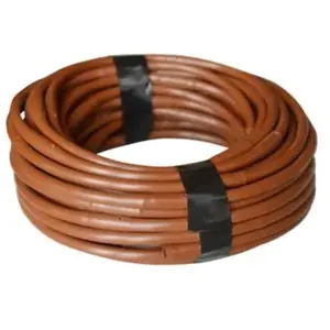 Comparateur de prix : JARDIBRIC Tuyau micro conduit marron 4x6 mm avec goutteurs incorporés