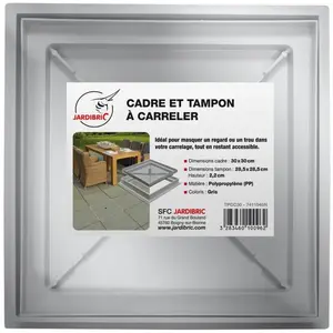 Tampon Creux à Carreler Jardibric  30 x 30 cm - Polypropylène Gris - Résistant aux Chocs et aux IntempériesVendu paramazon