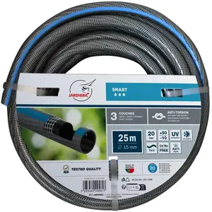Comparateur de prix : Tuyaux D'arrosage Jardibric 3 couches ø 15mm Guipé Tricoté SMART 25m