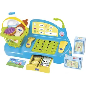 Caisse enregistreuse Peppa Pig - Smoby 1230p - 23 accessoires - Bleu pas cher