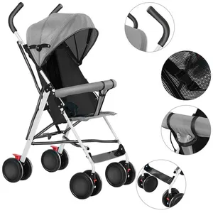 Poussette pliable avec canopée pour sasseoir-Gris-bébé de 0 à 3 ans-XJING
