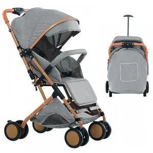 Poussette combinée-MENGDA-Dossier inclinableAvec panierMoustiquaireHabill PluieHarnais 5 points-Jusquà 50KG-Gris pas cher