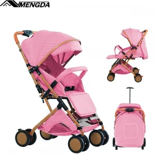 Poussette Canne Compacte-MENGDA-Avec panierMoustiquaireHabill PluieHarnais 5 points-Pliage dune seule maine-Jusquà 2-4ans pas cher