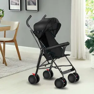 MIPAN. Poussette Compacte - Poussette en Garçons  - Avce   Parasol + Moustiquaire  + Coussin en coton - Noir