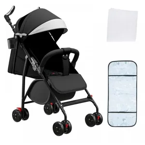 Poussette pour garçon - MIPAN - Poussette Canne Bébé Ultra Légère - Pliable et Inclinable de la Naissance à 25 kg - Noir