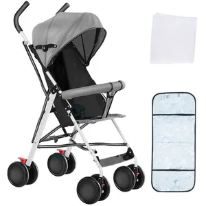 MIPAN. Poussette Compacte - Poussette Canne Bébé 0-3 Ans -  Landau assis Avce Parasol + Moustiquaire  - Gris