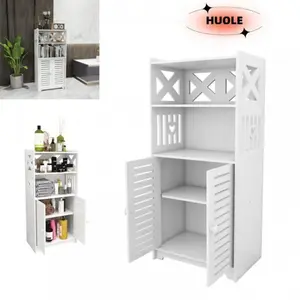 HUOLE Armoire de salle de bain à deux portes et deux étagères, peu enc...Vendu parcdiscount