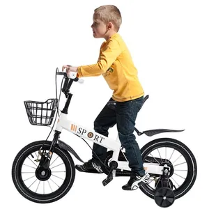WILLONIN 14'' Blanc Vélo d'enfant de 2 à 8 Ans, Vélo avec Panier, Frei... pas cher