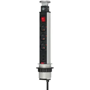 Comparateur de prix : Brennenstuhl Multiprise avec 3 Prises et 2 Ports USB 2m avec Interrupteur Noir / Argent