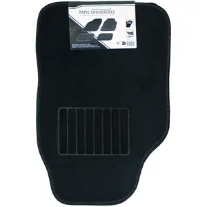 CARTER-CASH Jeu de 4 tapis voiture moquette noire surjet noir - Réf. 252750Vendu parcarter-cash