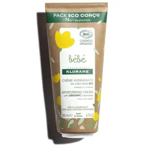 Comparateur de prix : KLORANE - Crème hydratante bébé au calendula bio 200 ml de crème