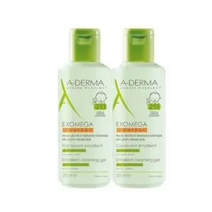 A-DERMA - EXOMEGA - Gel Moussant Émollient, 2 flacons de 500mlVendu parparasanteonline