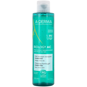 Comparateur de prix : A-Derma Biology AC gel moussant purifiant pour peaux grasses et mixtes 200 ml
