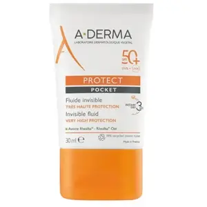 Comparateur de prix : A-Derma Protect Fluide solaire visage invisible Pocket - Spf50+