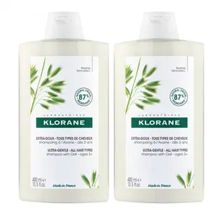 Klorane shampoing à l'avoine extra-doux 2x400ml pas cher