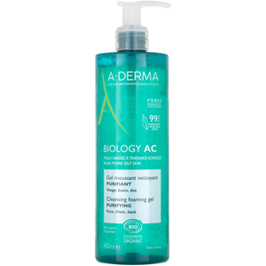 Comparateur de prix : A-Derma Biology AC gel moussant purifiant pour peaux grasses et mixtes 400 ml