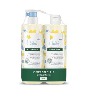 Comparateur de prix : Klorane bébé gel lavant doux 500mlx2