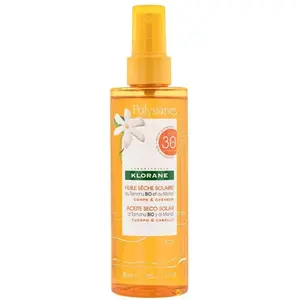 Comparateur de prix : Klorane Huile sèche solaire SPF 30  au Monoï et Tamanu - Corps et Cheveux 200ml
