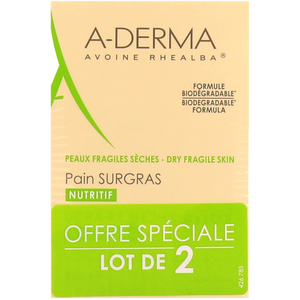 A-DERMA Les Indispensables Pain Surgras Duo 2x100g - A-Derma - Pain Surgras pas cher