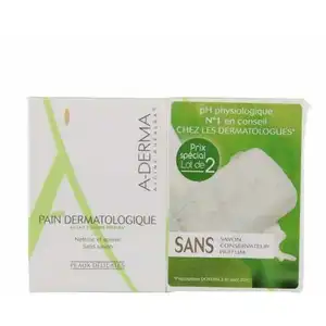 A-DERMA Les indispensables - Pain dermatologique lot de 2 pains x 100g pas cher
