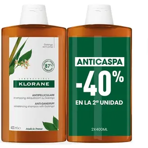 Comparateur de prix : Klorane Galanga Shampoing antipelliculaire rééquilibrant pack 2 x 400 ml