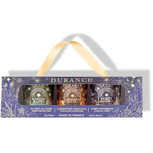 Durance Coffret bougies parfumées (sapin, clémentine, forêt) pas cher