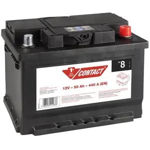 Batterie Voiture Contact N°8 - 50ah / 440a - 12v pas cher