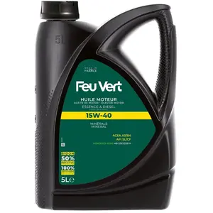 Huile Moteur Feu Vert Essence Et Diesel 15w40 5l pas cher