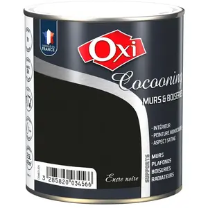 Peinture d'intérieur monocouche pour murs & boiseries oxi cocooning murs & boiseries satin Encre Noir 2.5 litres